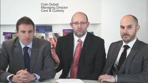 Mitie corporate video: Paul Ferry, Colin Dobell and Alex Sweeney (L-R)